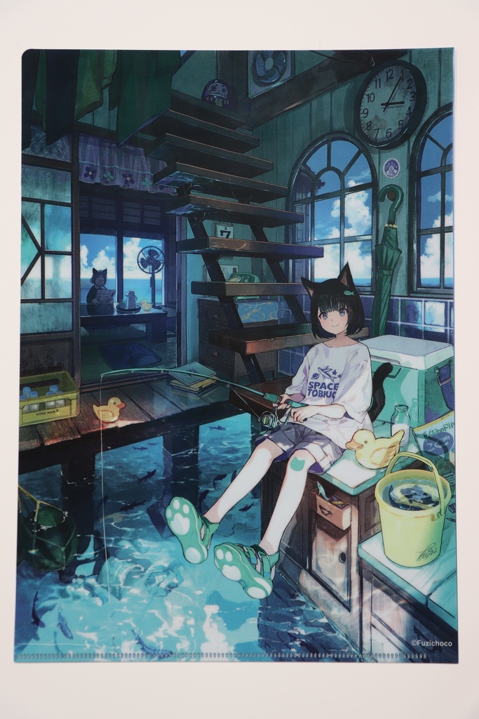 藤ちょこ　クリアファイル　ゆうごはん釣り