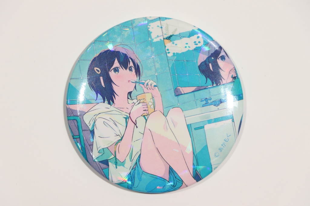 あかもく　ホログラム缶バッジ　A
