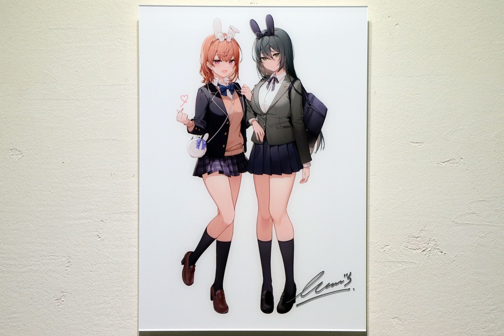 イコモチ　モノクロバニー（２人）アクリルマウント【受注生産】