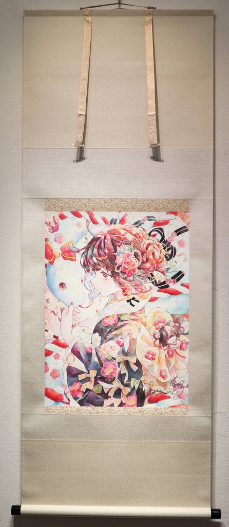 優子鈴　複製原画（掛軸）巳紅白　【受注生産】