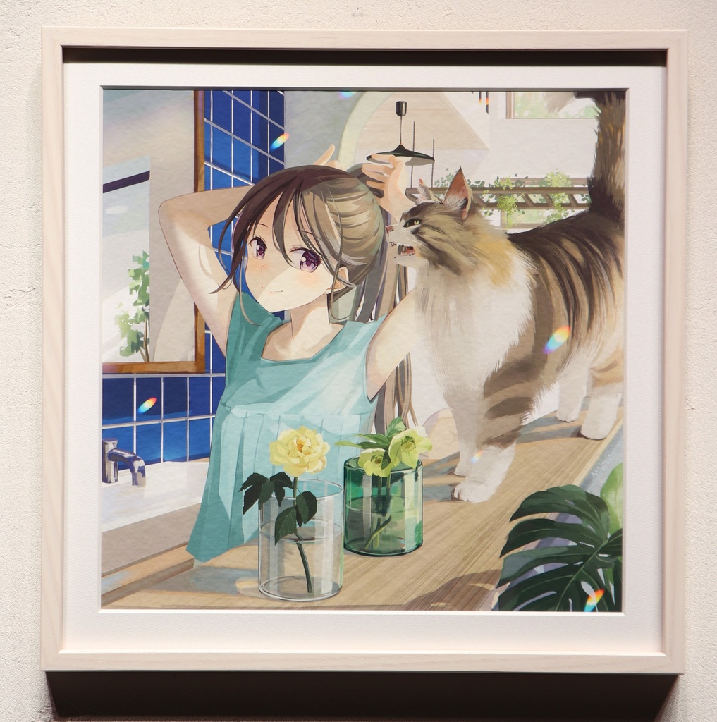 成瀬ちさと　複製原画４　am8:28　(45角　額50角)【受注生産】