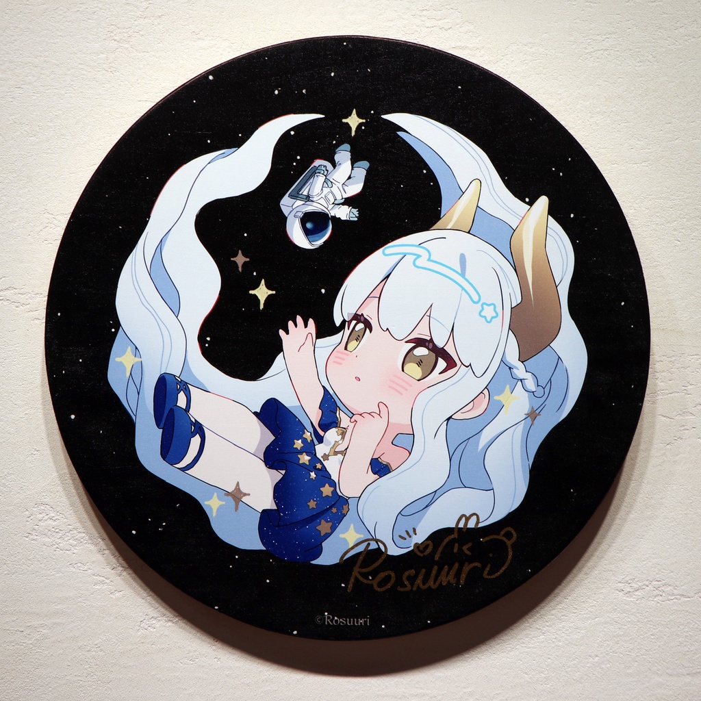 Rosuuri　円形木製パネル　D　直筆サイン入り【１点限定】