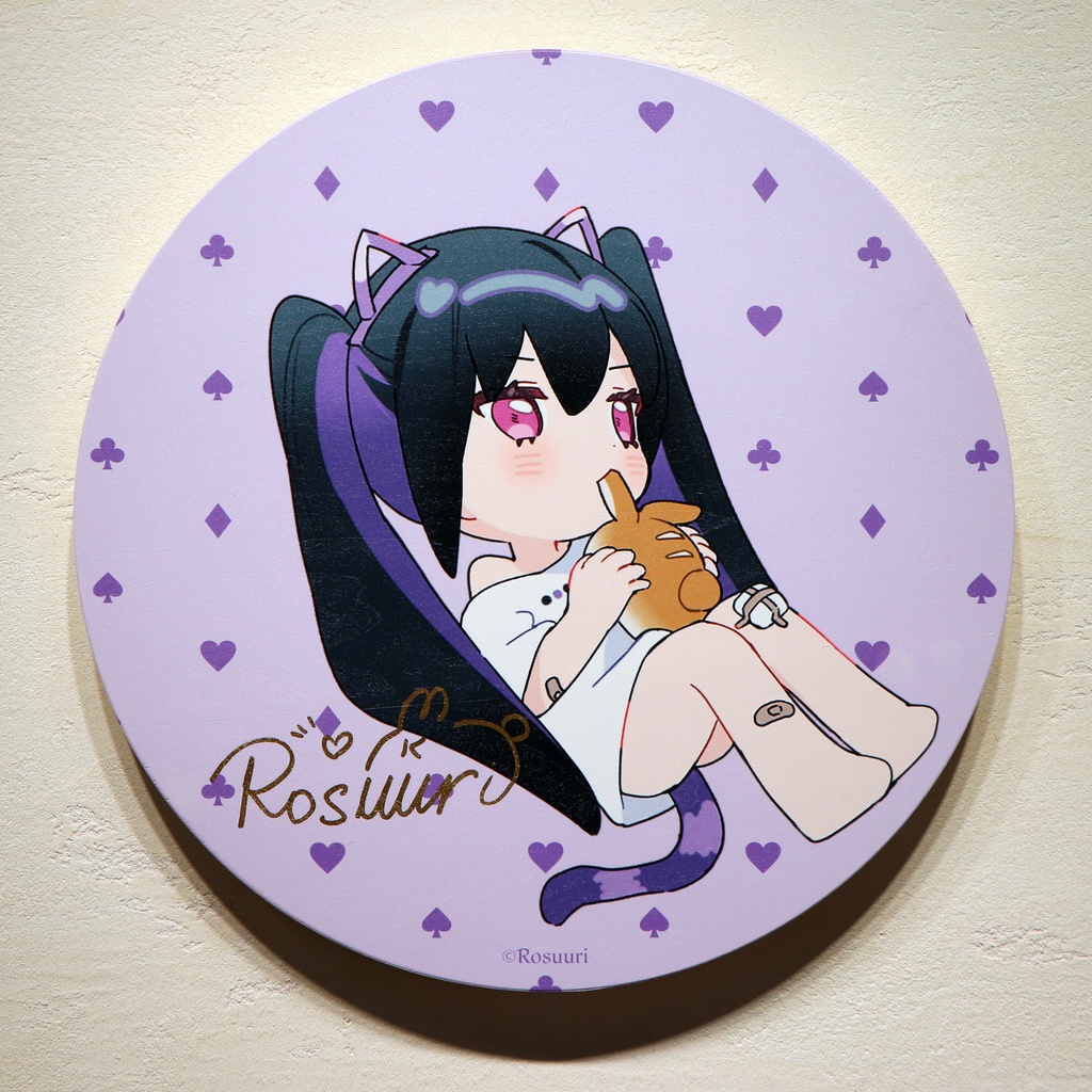 Rosuuri　円形木製パネル　C　直筆サイン入り【１点限定】