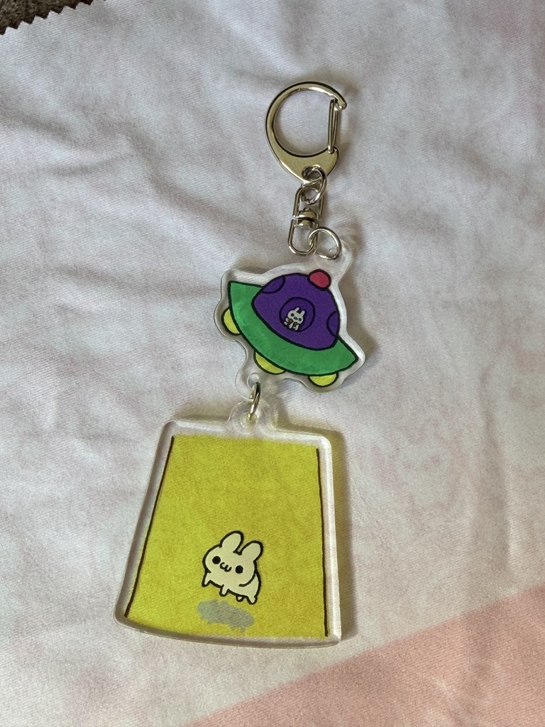 アブダクションされたうさぎ２連アクリルキーホルダー