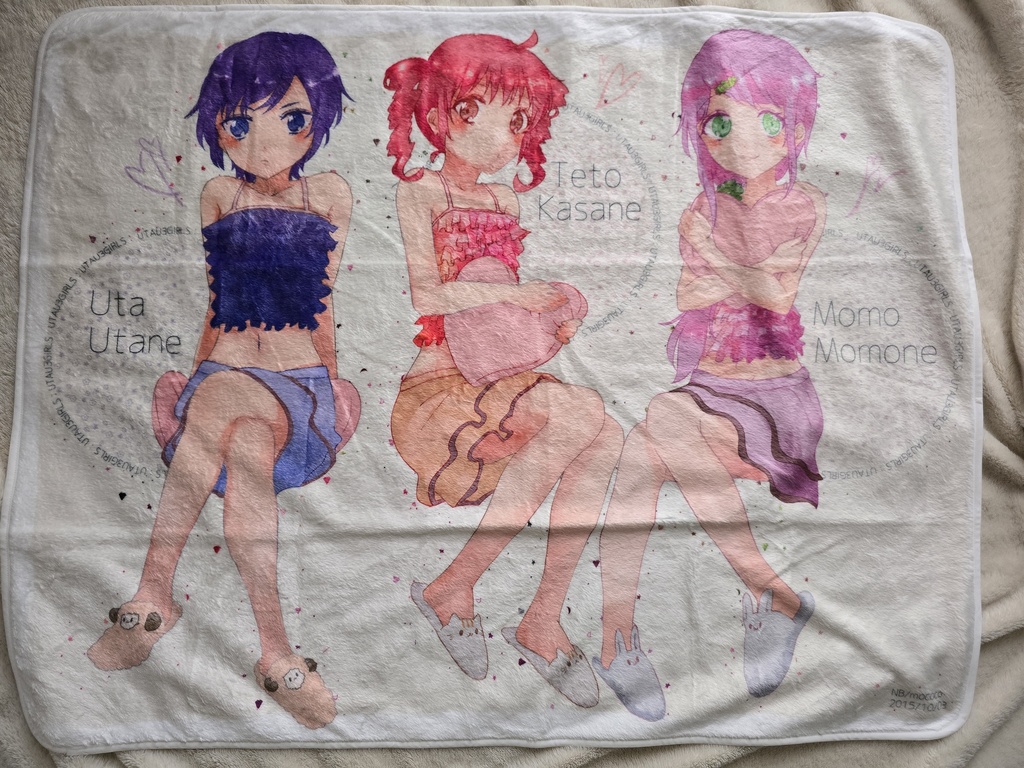 [グッズ]UTAU3人娘ブランケット