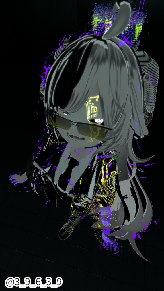 ランダムに動く帯電エフェクト 【髪・服など部位を指定して適用可能】