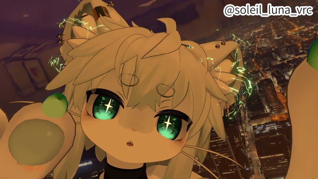 ランダムに動く帯電エフェクト 【髪・服など部位を指定して適用可能】