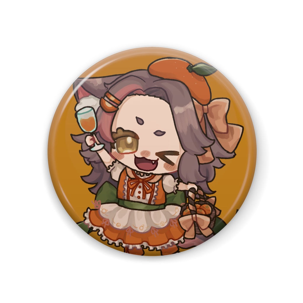 【期間限定】みかんわおんミニキャラ缶バッジ【コラボ酒販売記念】