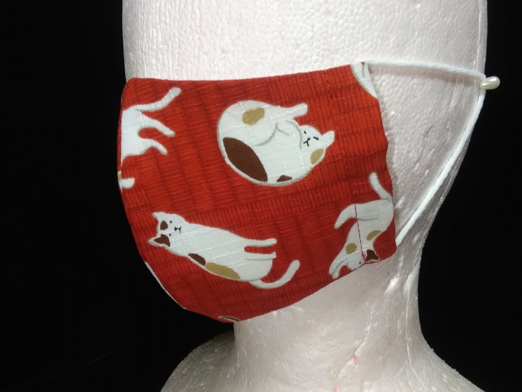 ｍ 和風猫柄マスク 野良華横丁 Booth