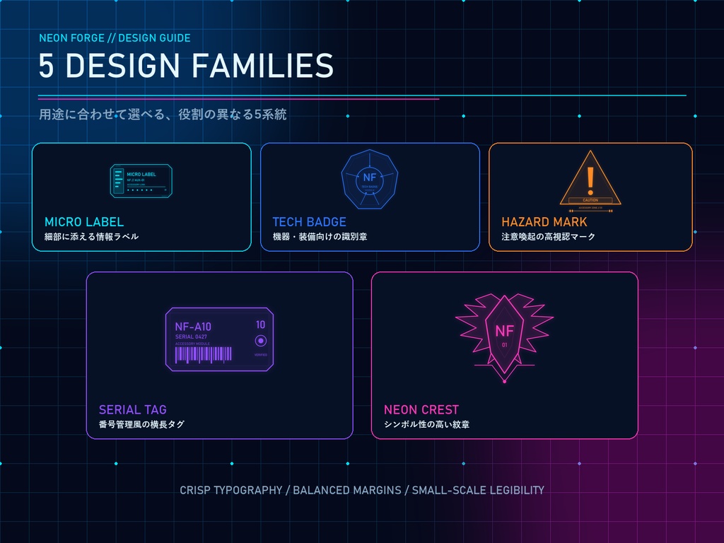 CYBER ACCESSORY DECALS Vol.01|VRoid・VRChat向け サイバー小物・アクセサリーデカール透過PNG 30種