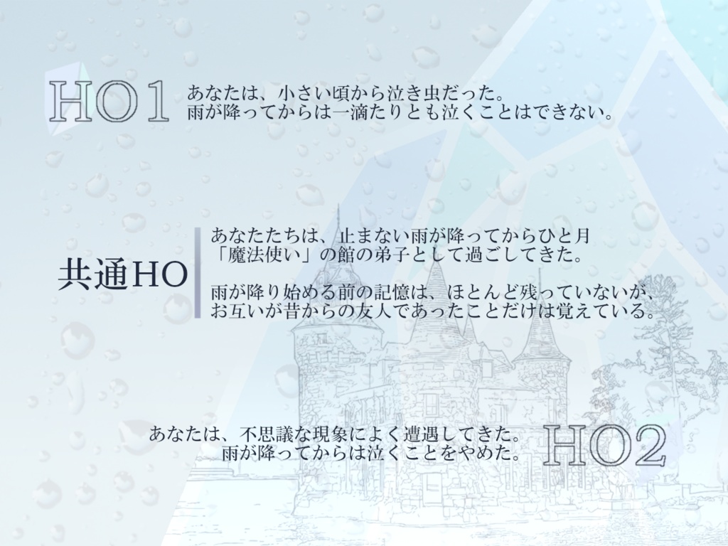 【CoC6版シナリオ】「涸れ井戸とレイニーデイズ」【SPLL:E119499】