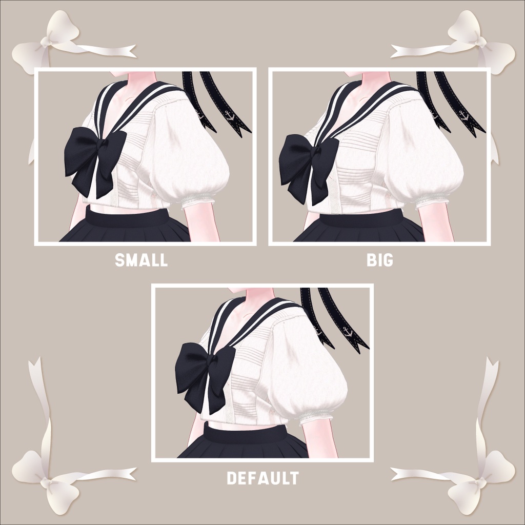 【5体対応】レースと手刺繍のセーラー服 | BEAMS [VR限定] 缩略图 7