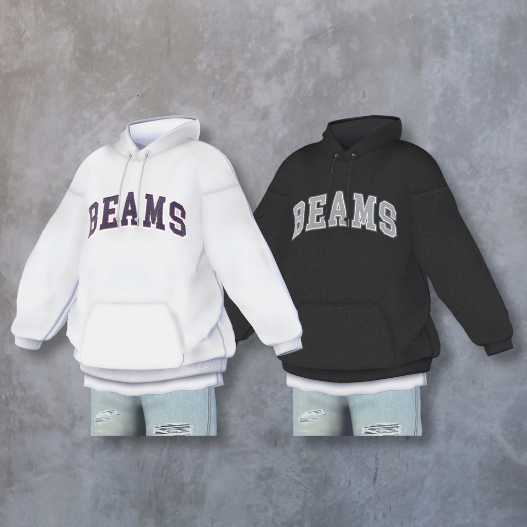 【5体対応】BEAMSカジュアルストリートスタイル:フーディ&クラッシュデニム