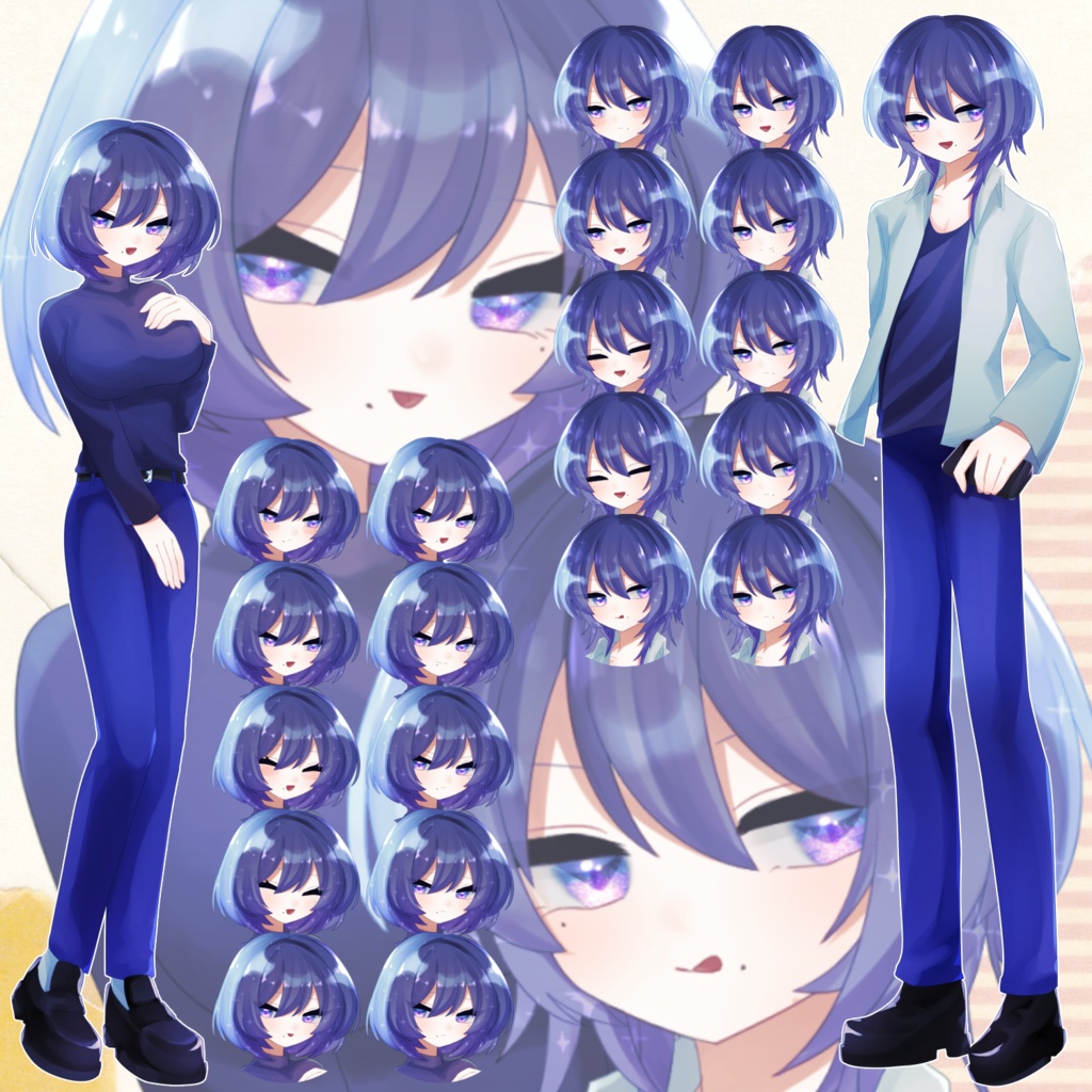 男女双子立ち絵
