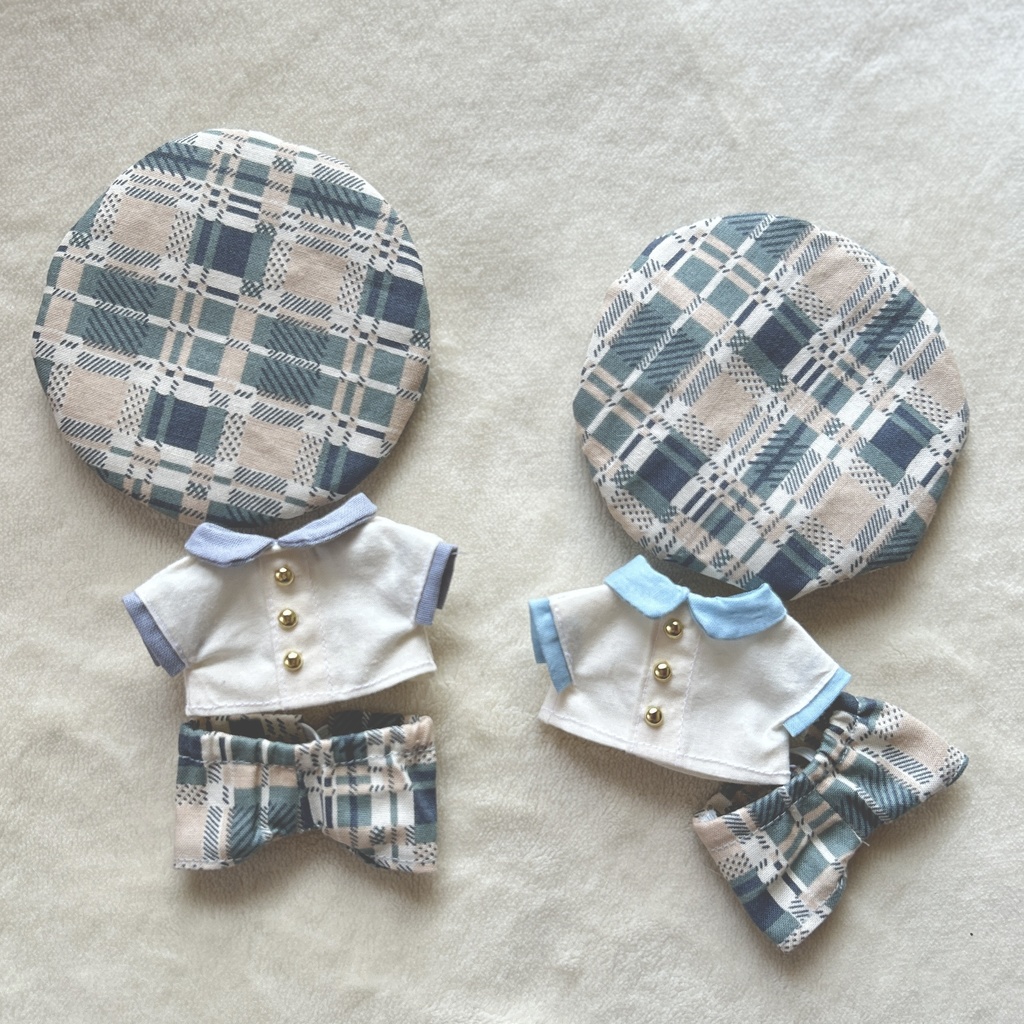 10cmぬい＊青チェックなコーデセット