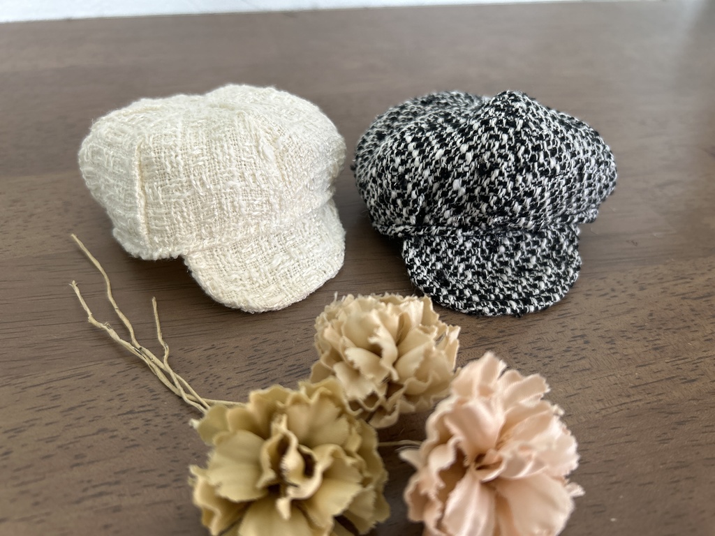 ツイードのキャスケット