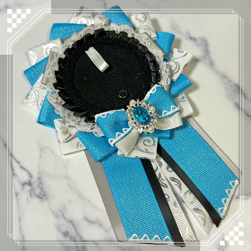 痛ロゼット/水色×モノトーン系①