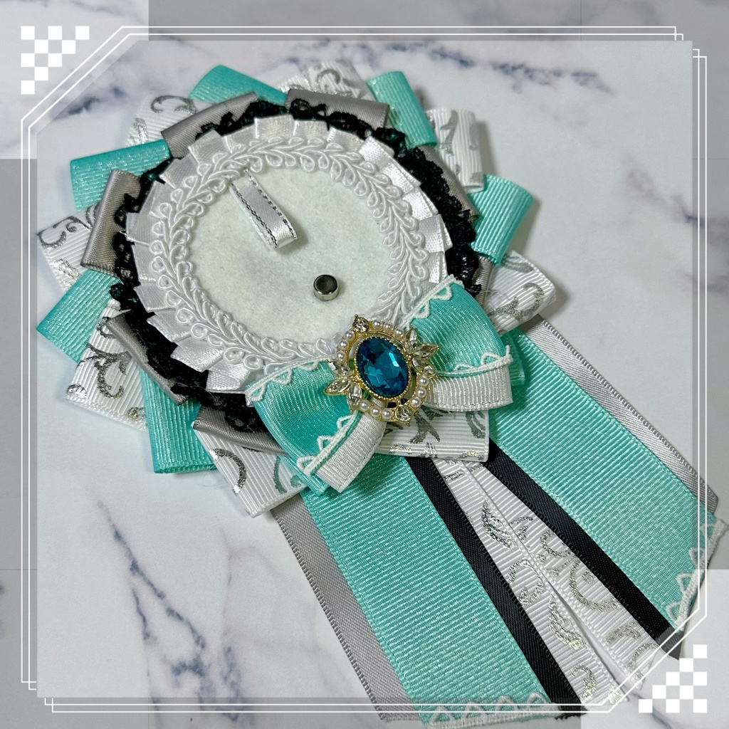 痛ロゼット/水色×モノトーン系②