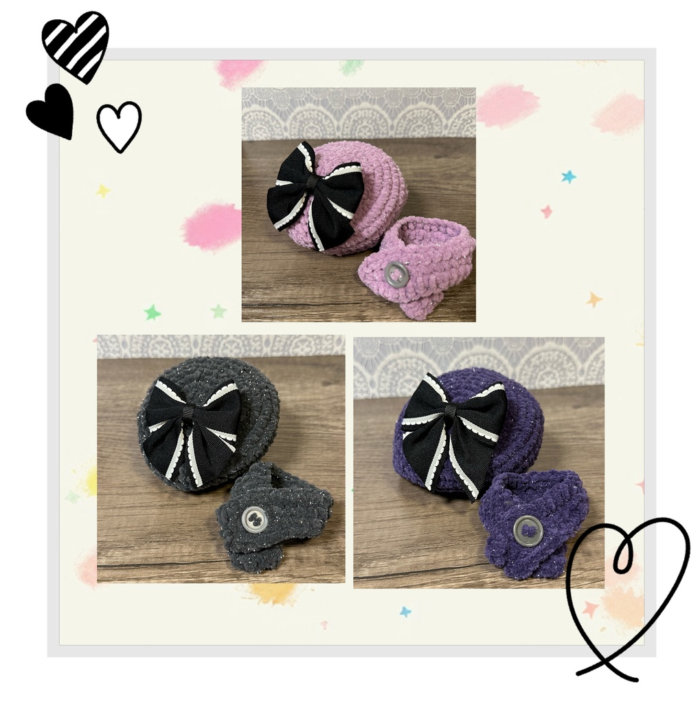 ちびぐるみ向けベレー帽＆ティペット