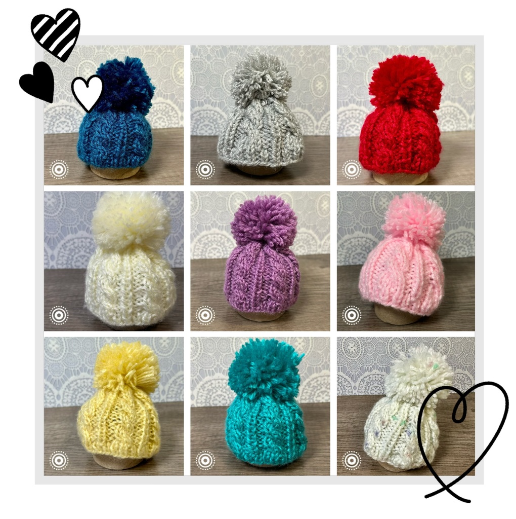 ちびぐるみ向けポンポンニット帽