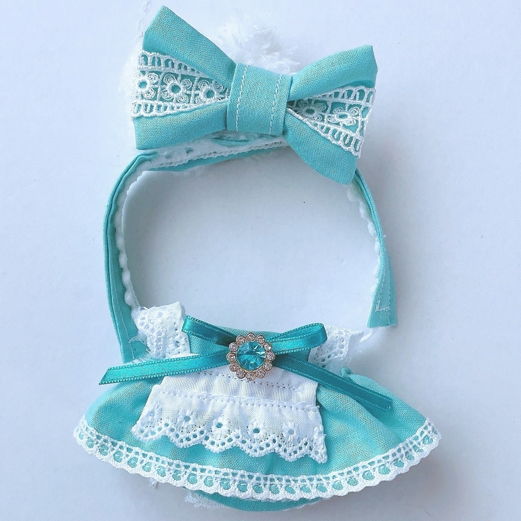 【6色】ぬい服/10~12cm(ちびぐるみサイズ)/うさ耳付きメイド服