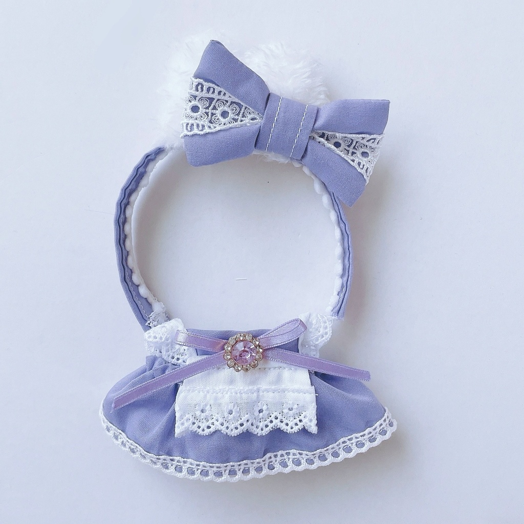 【6色】ぬい服/10~12cm(ちびぐるみサイズ)/うさ耳付きメイド服