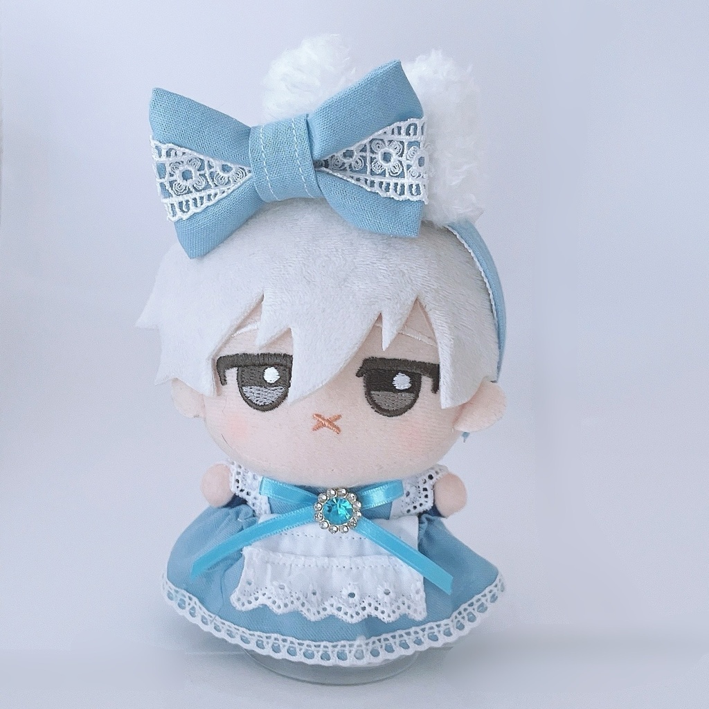 【6色】ぬい服/10~12cm(ちびぐるみサイズ)/うさ耳付きメイド服