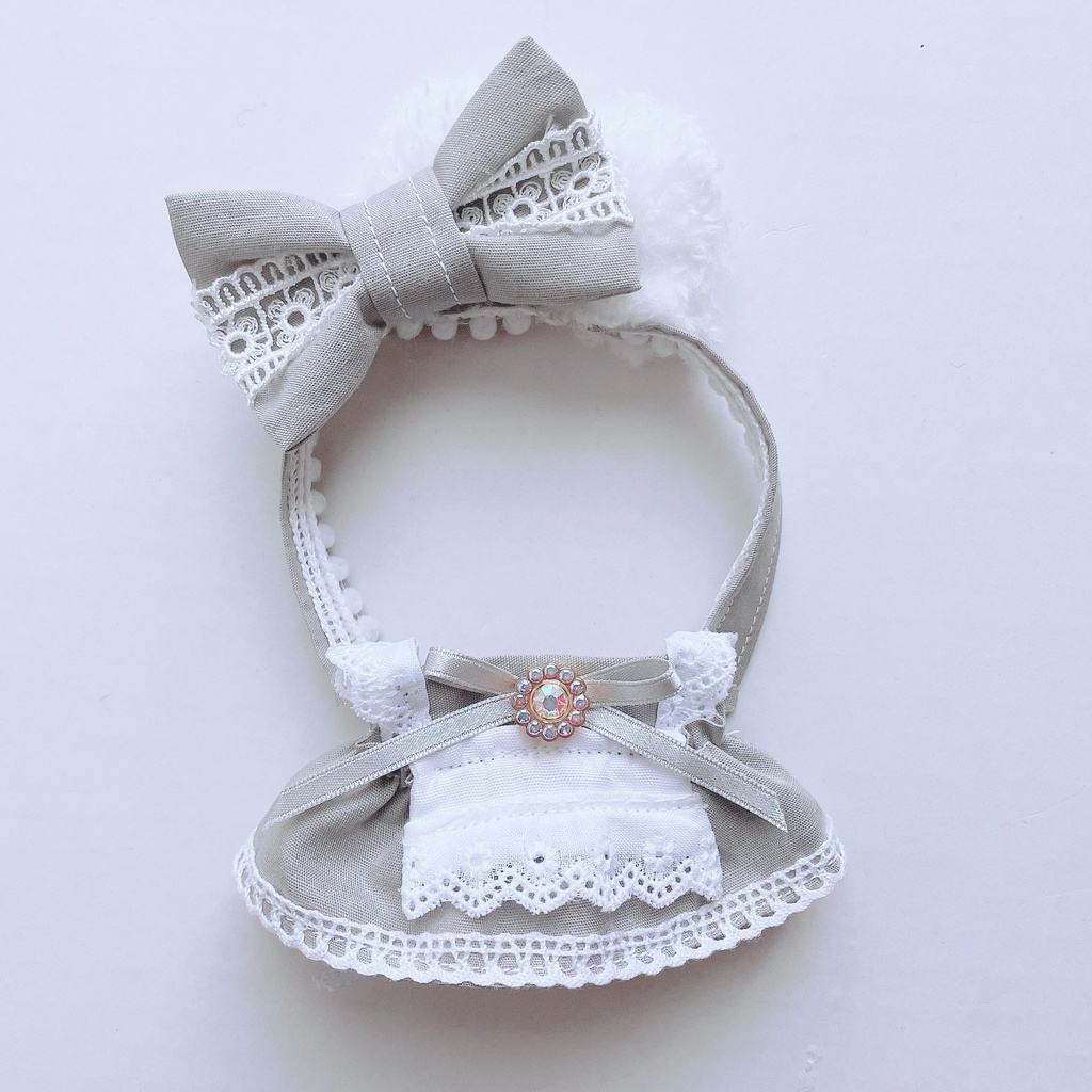 【6色】ぬい服/10~12cm(ちびぐるみサイズ)/うさ耳付きメイド服