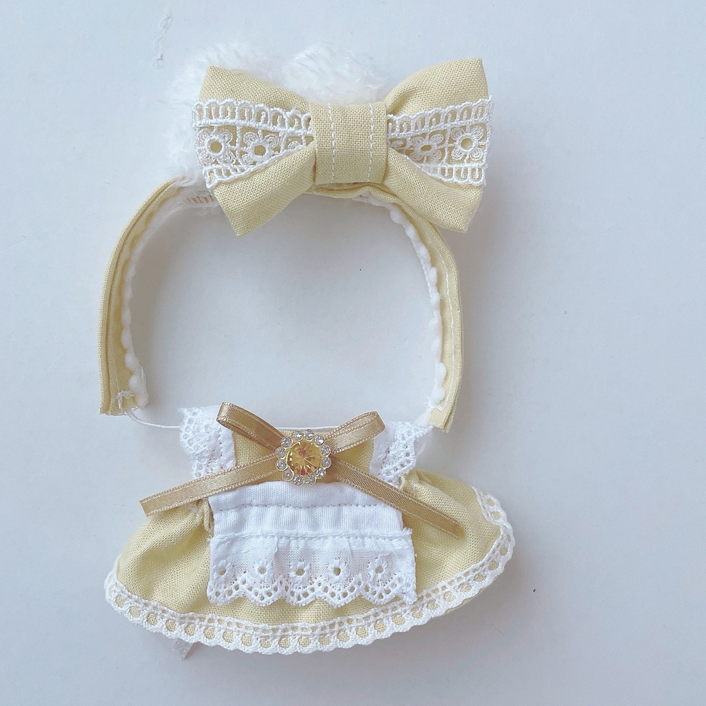 【6色】ぬい服/10~12cm(ちびぐるみサイズ)/うさ耳付きメイド服