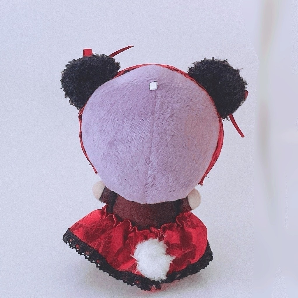 【6色】ぬい服/ちびぐるみサイズ/パンダ耳チャイナドレス/10-12cm/チャイナ服