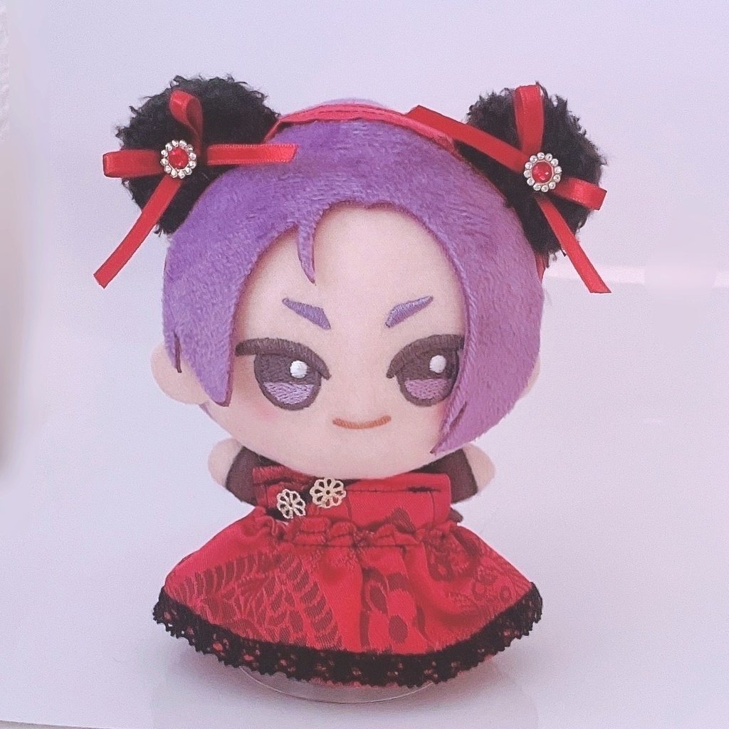 【6色】ぬい服/ちびぐるみサイズ/パンダ耳チャイナドレス/10-12cm/チャイナ服