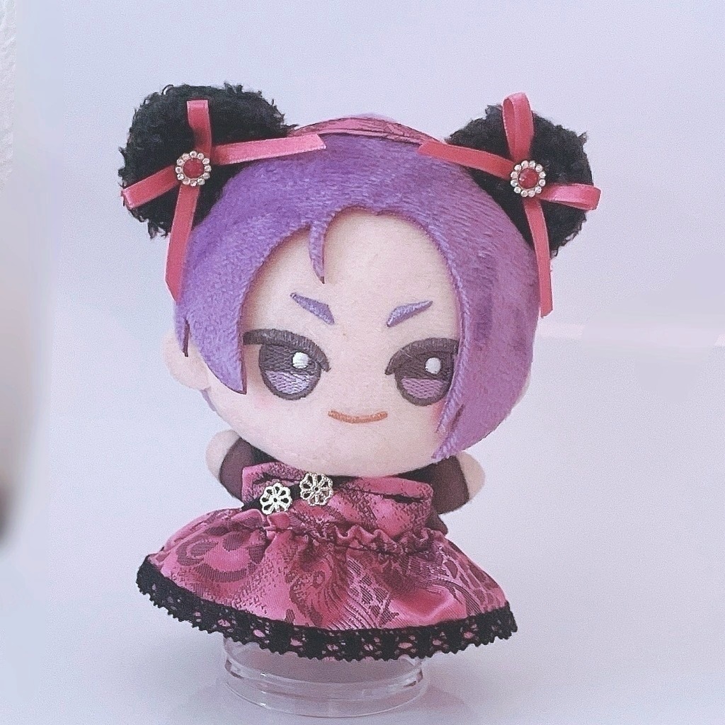 【6色】ぬい服/ちびぐるみサイズ/パンダ耳チャイナドレス/10-12cm/チャイナ服