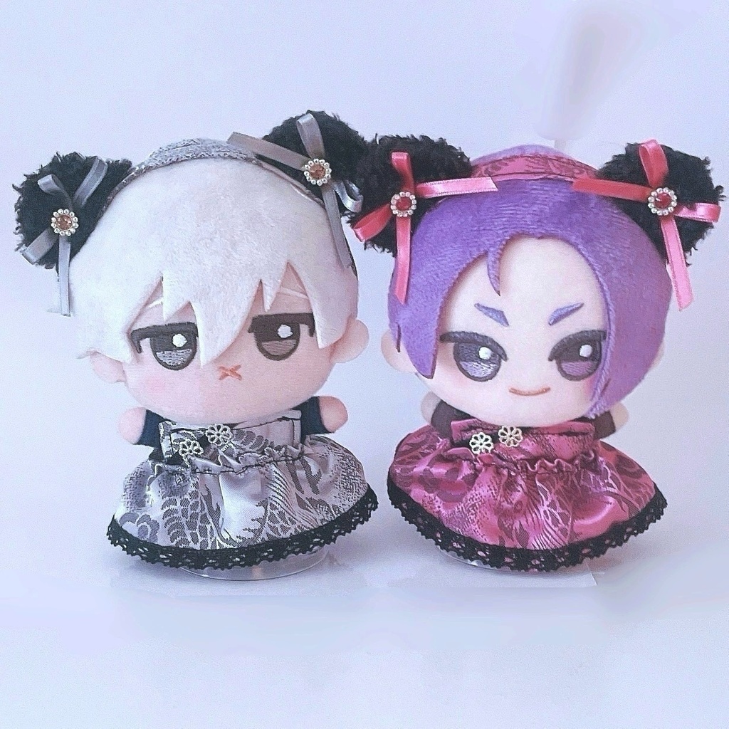 【6色】ぬい服/ちびぐるみサイズ/パンダ耳チャイナドレス/10-12cm/チャイナ服