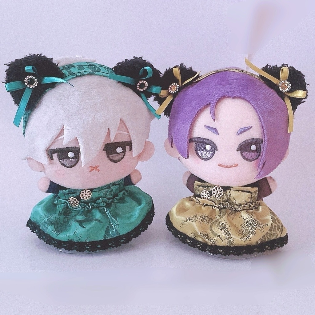 【6色】ぬい服/ちびぐるみサイズ/パンダ耳チャイナドレス/10-12cm/チャイナ服