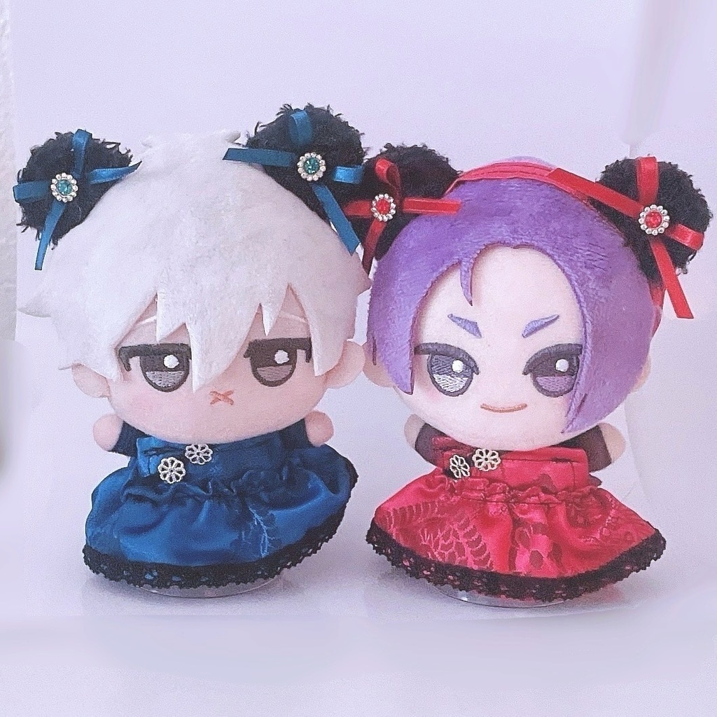 【6色】ぬい服/ちびぐるみサイズ/パンダ耳チャイナドレス/10-12cm/チャイナ服