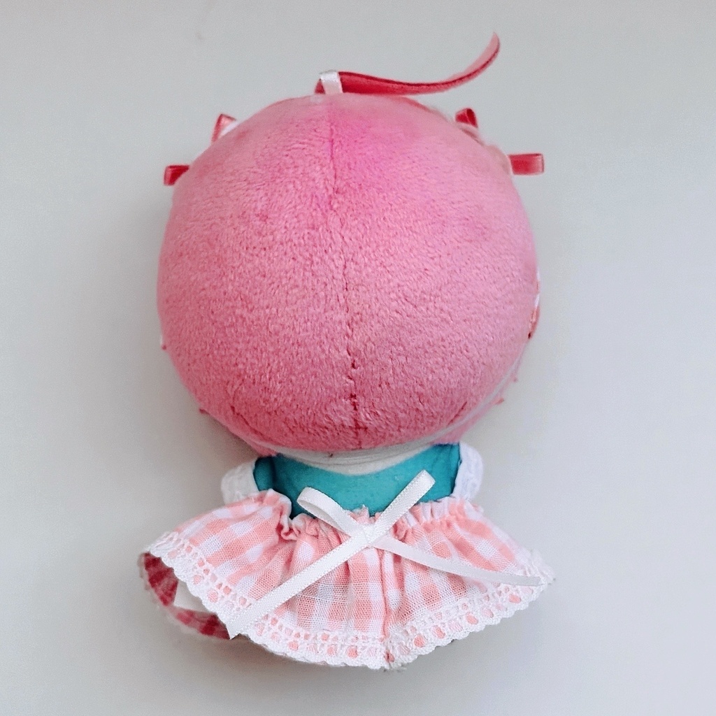 【3色】ちびぐるみ服/メイド服/ギンガムチェック/ぬい服/ピンク水色黄色/10cmぬいぐるみ服/ヘッドドレス
