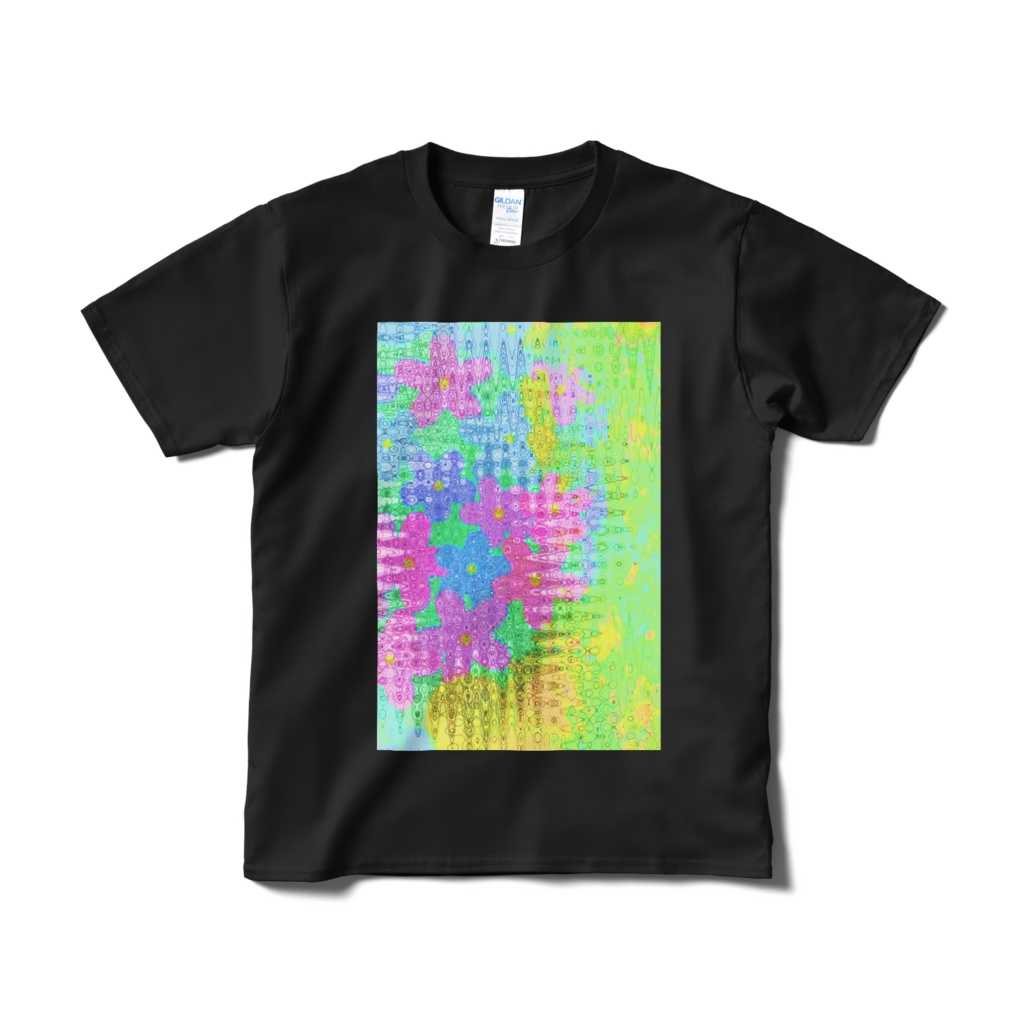 Tシャツ Flower ブラック