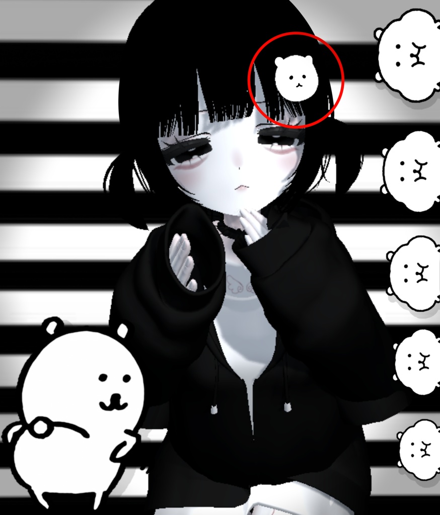 [FREE] 自虐的なクマ ヘアクリップ Self-Deprecating Bear Hairclip (:ᘌ