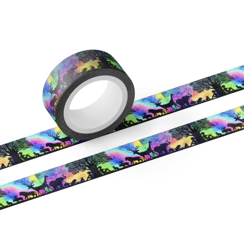 レインボーシルエットマスキングテープ