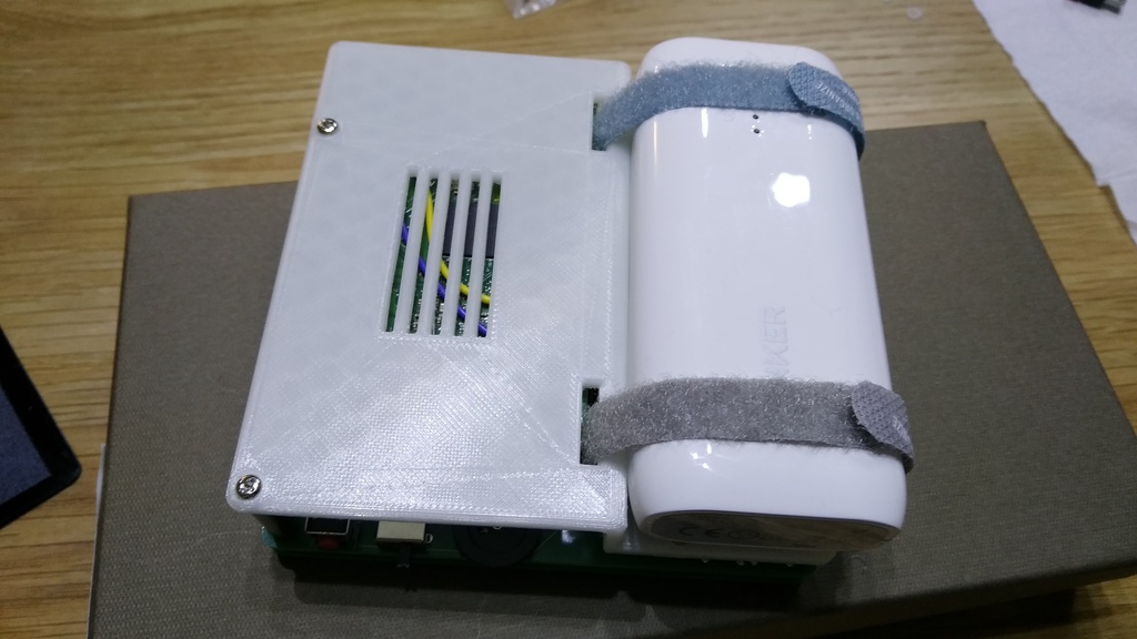 Mahjong Pi用バッテリーホルダ付きバックパネル(STLデータ)