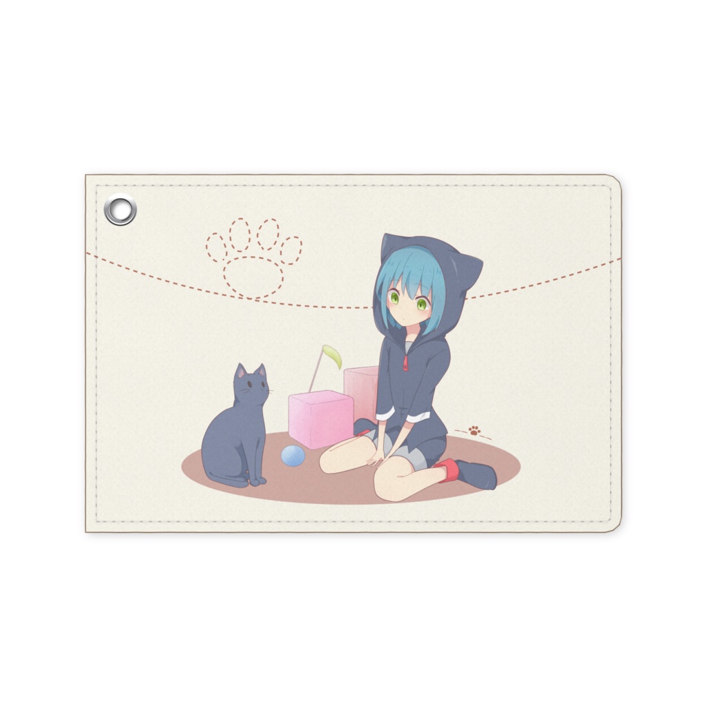 黒猫パスケース