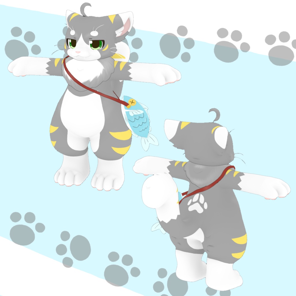 【オリジナル3Dモデル】にゃるく(Nyaruku)Design by いちひ