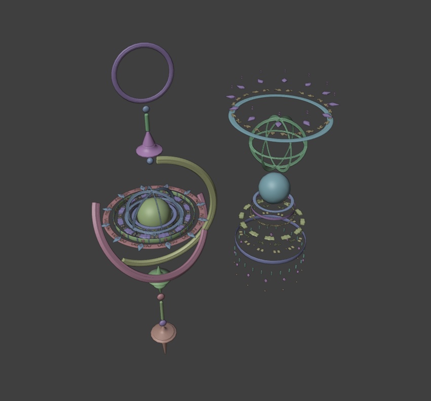 「VRC」ArmillarySphere_earrings ー自転と揺れのあるピアスー