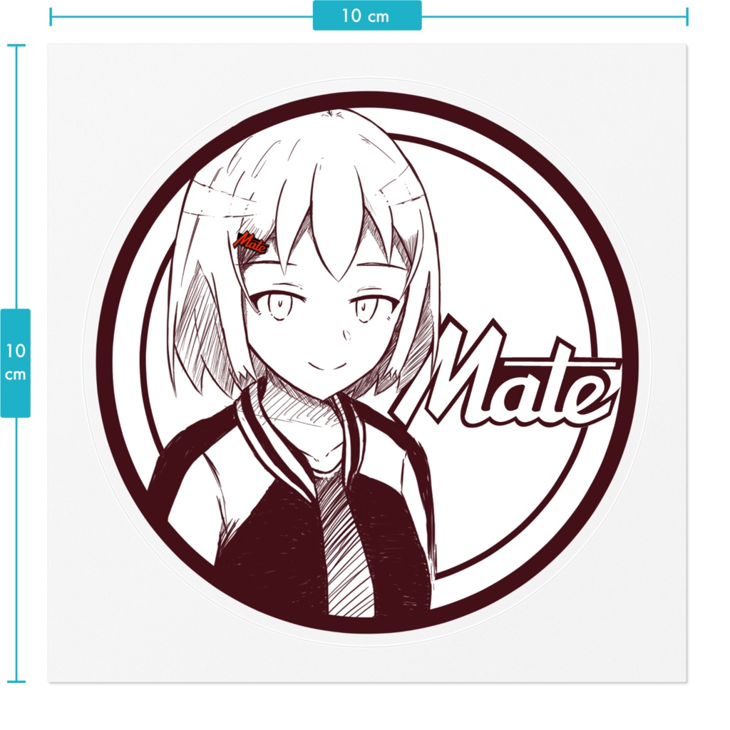 メイトちゃん - ステッカー 10×10cm
