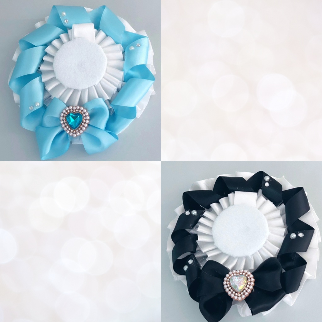 純白ケーキロゼット(グリーン/イエロー/ピンク/パープル/ブルー/ブラック)