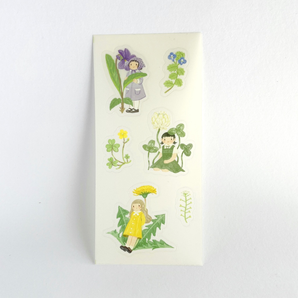 春の草花シール