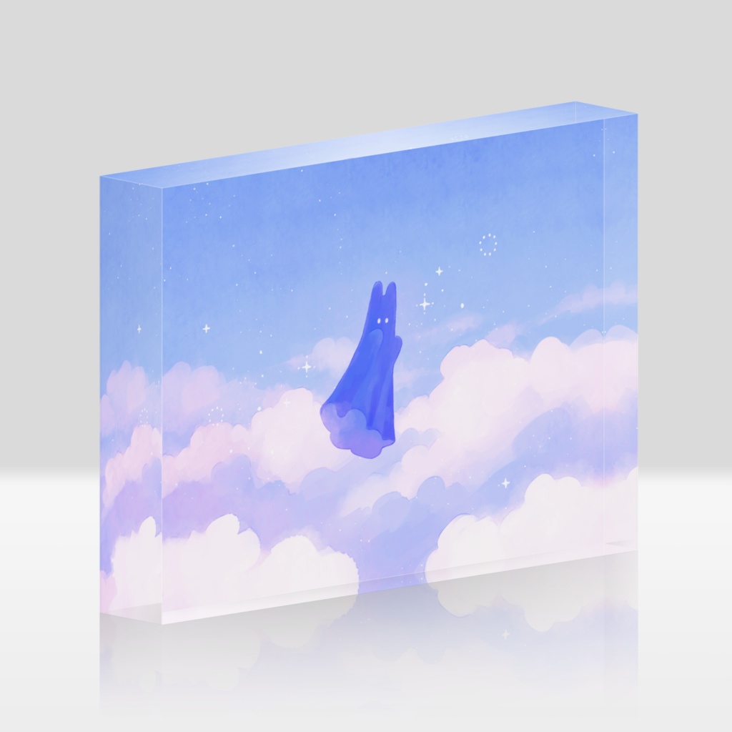 寝起きのくろくも　アクリルブロック