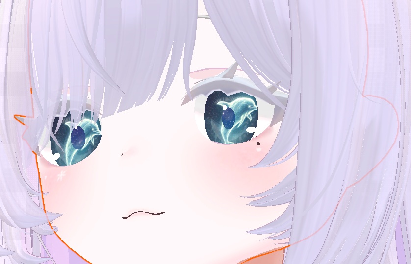 dolphin - Eye texture　暗闇で月が光る
