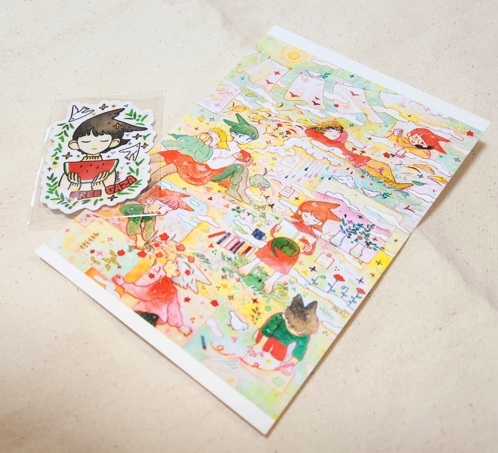 Free Palestine　ポストカード&ステッカーセット