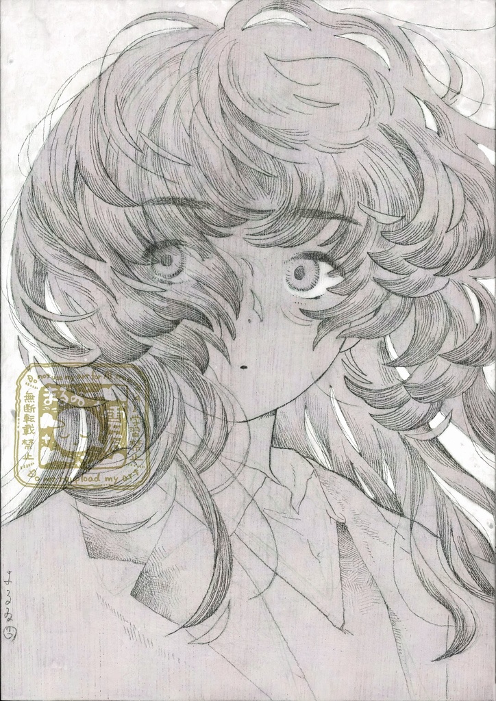 髪に草叢原画「八重葎」